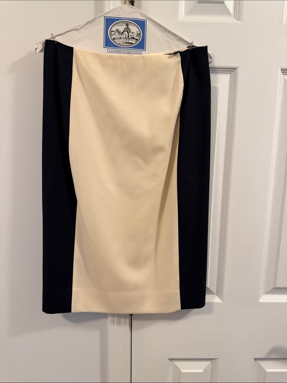 J. Crew Cream and Black Colorblock Pencil Skirt